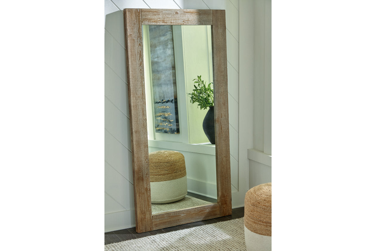 Waltleigh Distressed Brown Floor Mirror - A8010278 - Bien Home Furniture &amp; Electronics