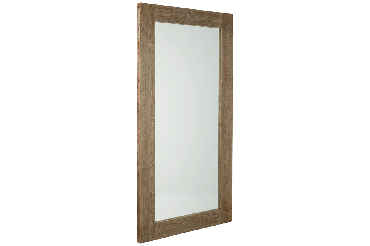 Waltleigh Distressed Brown Floor Mirror - A8010278 - Bien Home Furniture & Electronics