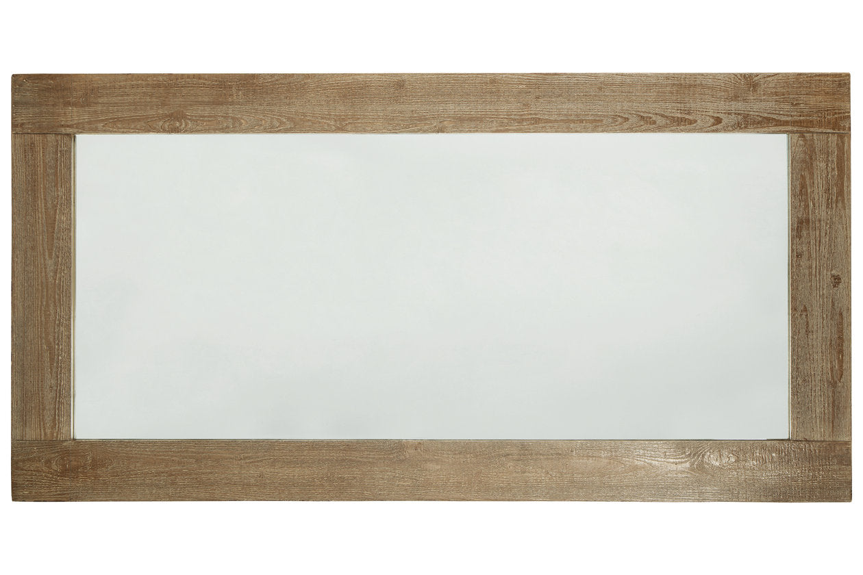 Waltleigh Distressed Brown Floor Mirror - A8010278 - Bien Home Furniture & Electronics