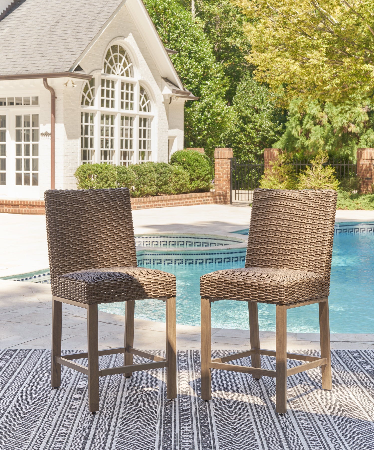 Walton Bridge Driftwood Outdoor Bar Stool (Set of 2) - P749-130 - Bien Home Furniture & Electronics