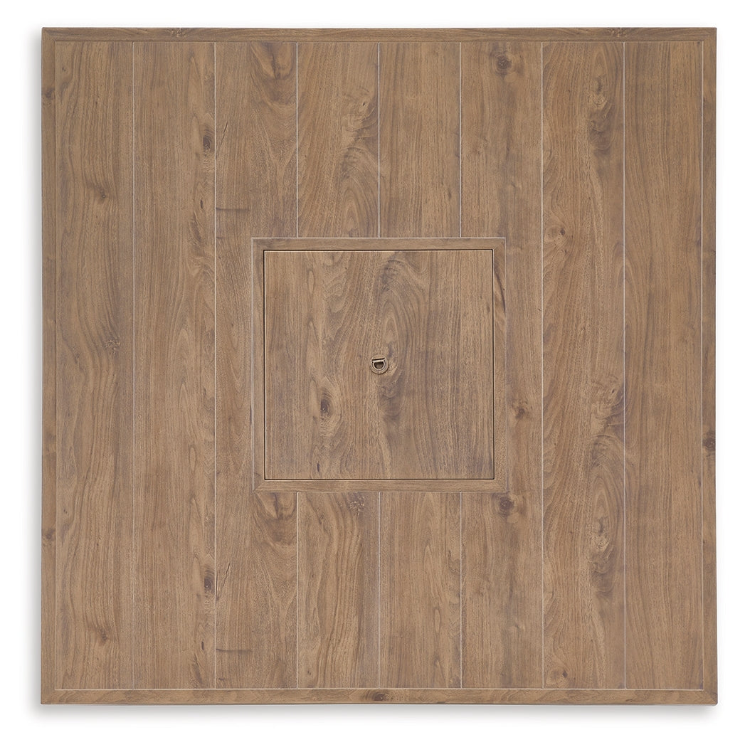 Walton Bridge Driftwood Outdoor Bar Table with Fire Pit - P749-665 - Bien Home Furniture & Electronics