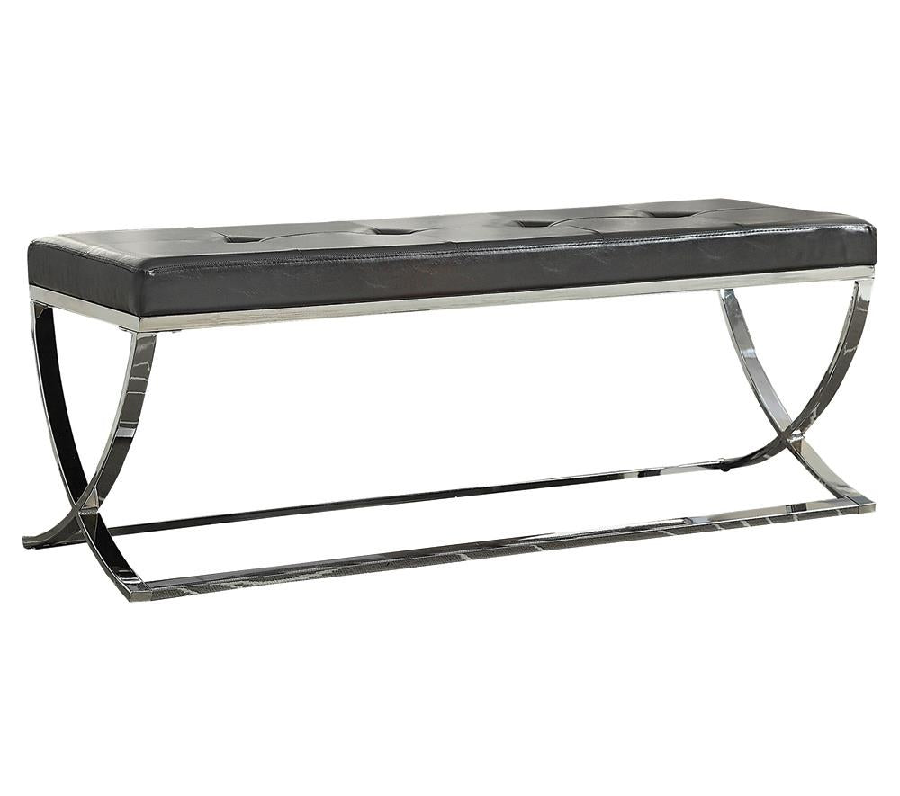 Walton Rectangle Upholstered Tufted Bench Black - 501156 - Bien Home Furniture &amp; Electronics