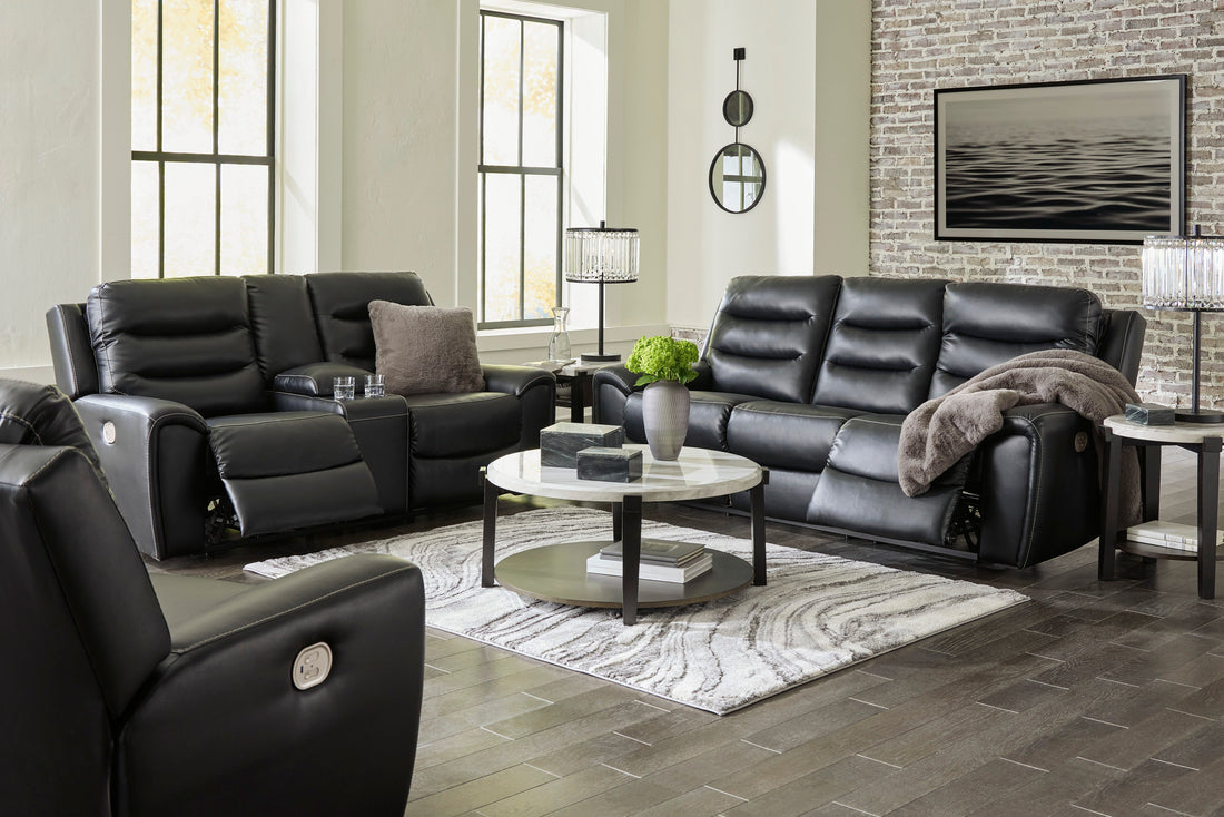 Warlin Black Power Reclining Living Room Set - SET | 6110515 | 6110518 - Bien Home Furniture &amp; Electronics