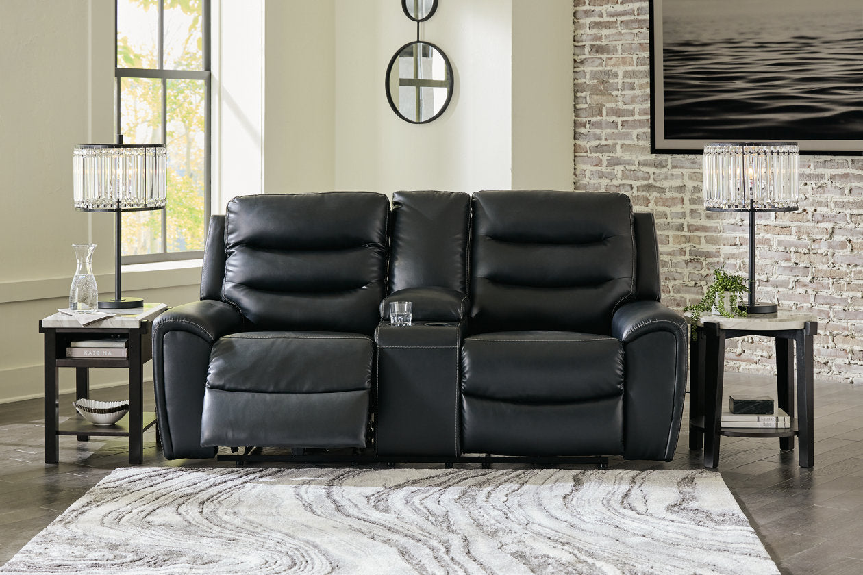Warlin Black Power Reclining Loveseat with Console - 6110518 - Bien Home Furniture & Electronics