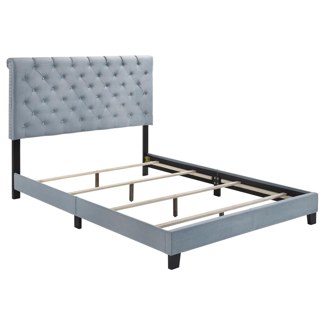 Warner Queen Upholstered Bed Slate Blue - 310041Q - Bien Home Furniture &amp; Electronics