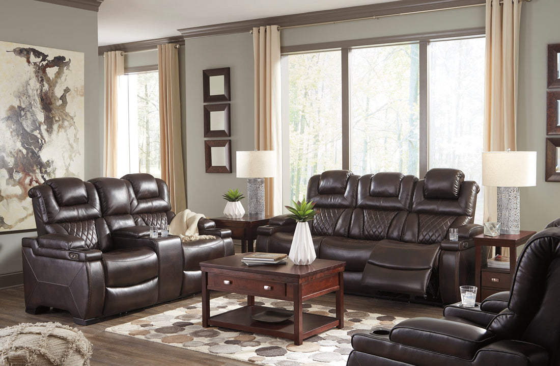 Warnerton Chocolate Power Reclining Living Room Set - SET | 7540715 | 7540718 - Bien Home Furniture &amp; Electronics