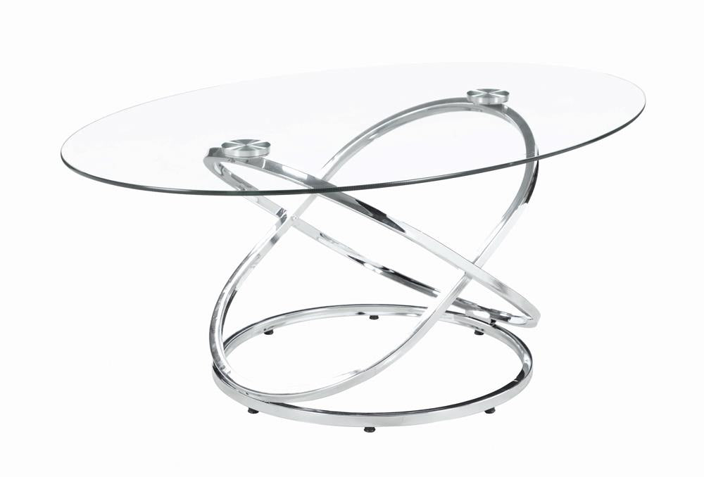 Warren 3-Piece Occasional Set Chrome/Clear - 722373 - Bien Home Furniture & Electronics