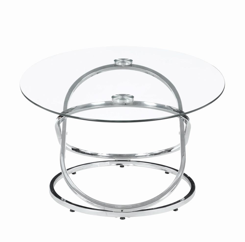 Warren 3-Piece Occasional Set Chrome/Clear - 722373 - Bien Home Furniture & Electronics