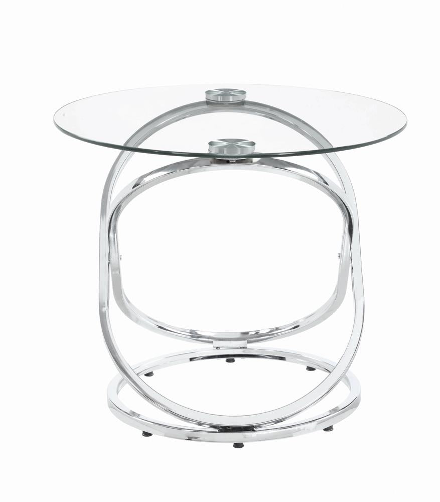 Warren 3-Piece Occasional Set Chrome/Clear - 722373 - Bien Home Furniture & Electronics