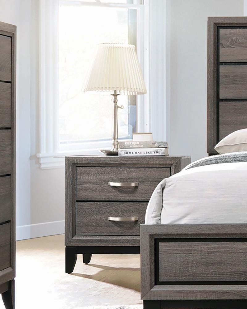 Watson 2-Drawer Nightstand Gray Oak/Black - 212422 - Bien Home Furniture & Electronics