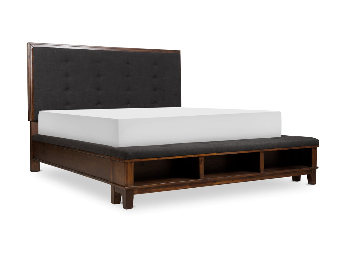 Watson Brown King Upholstered Storage Panel Bed - SET | SH2213BRNK-1 | SH2213BRNK-2 | SH2213BRN-3 - Bien Home Furniture &amp; Electronics