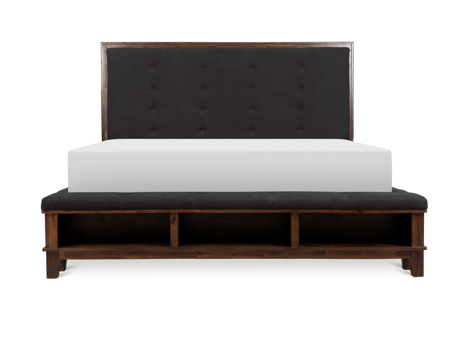 Watson Brown King Upholstered Storage Panel Bed - SET | SH2213BRNK-1 | SH2213BRNK-2 | SH2213BRN-3 - Bien Home Furniture & Electronics