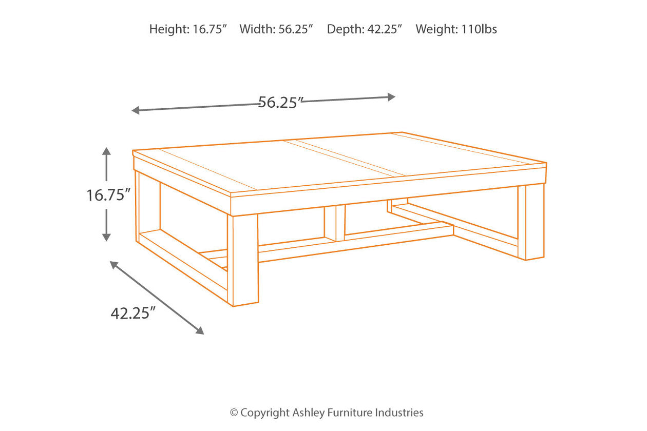 Watson Dark Brown Coffee Table - T481-1 - Bien Home Furniture & Electronics