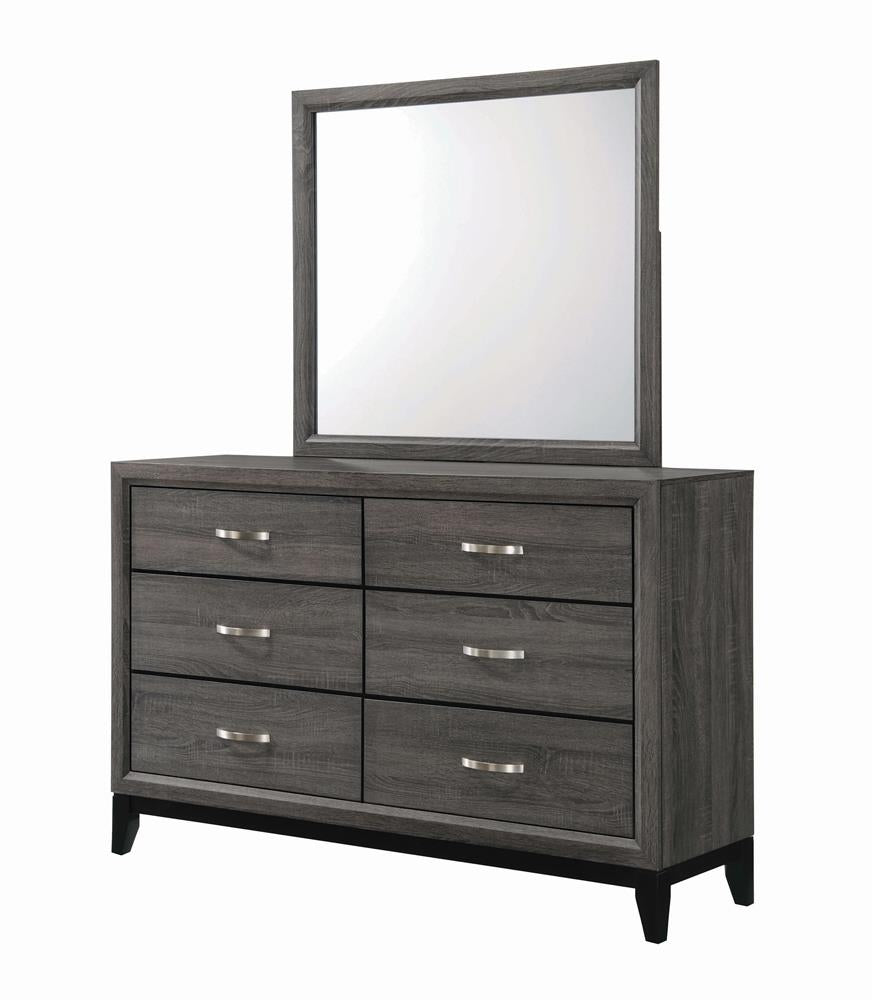 Watson Gray Oak/Black 6-Drawer Dresser - 212423 - Bien Home Furniture & Electronics
