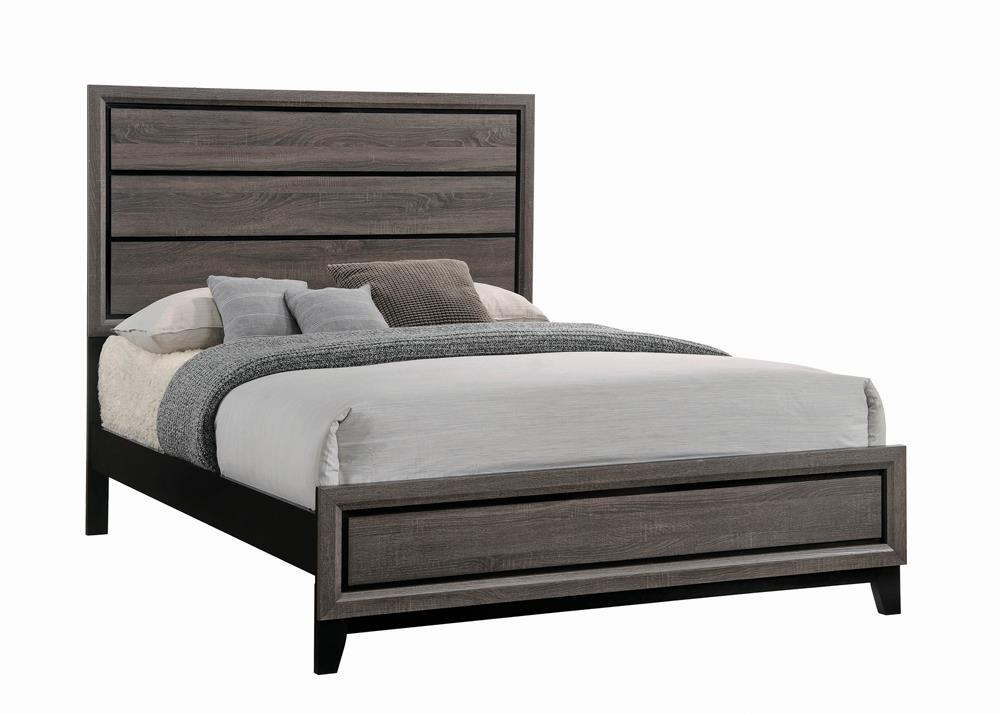 Watson Gray Oak/Black Panel Bedroom Set - SET | 212421Q | 212422 | 212425 - Bien Home Furniture &amp; Electronics