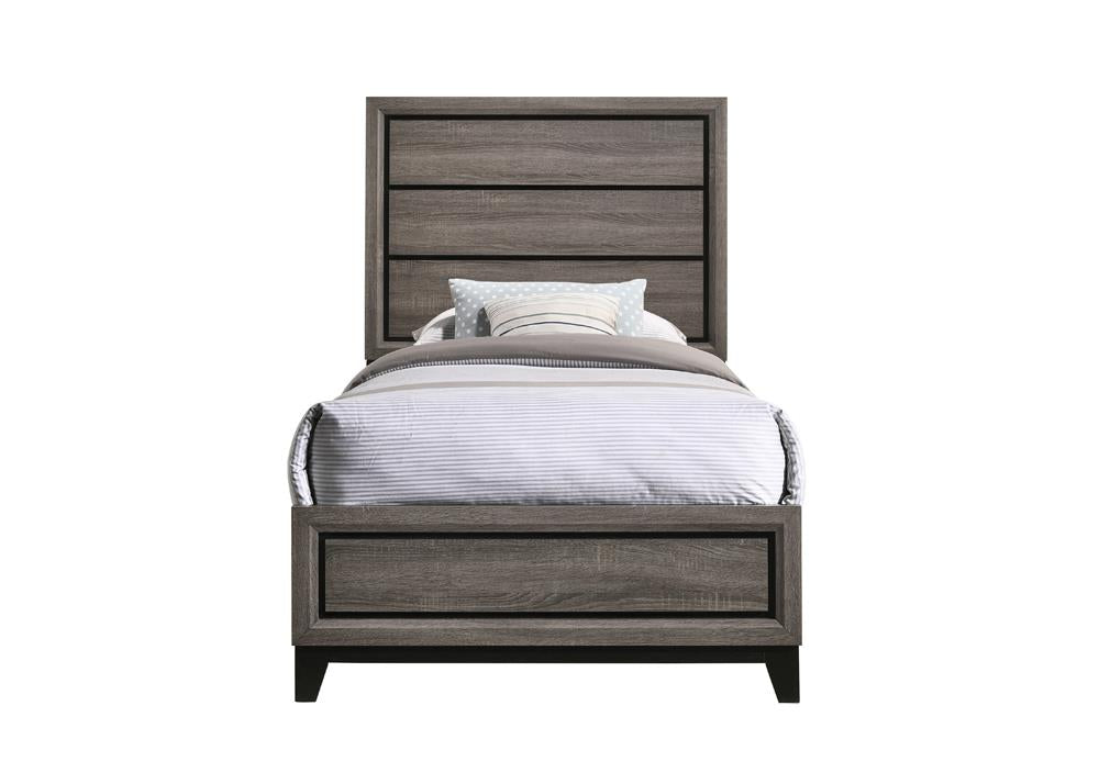 Watson Twin Panel Bed Gray Oak - 212421T - Bien Home Furniture & Electronics