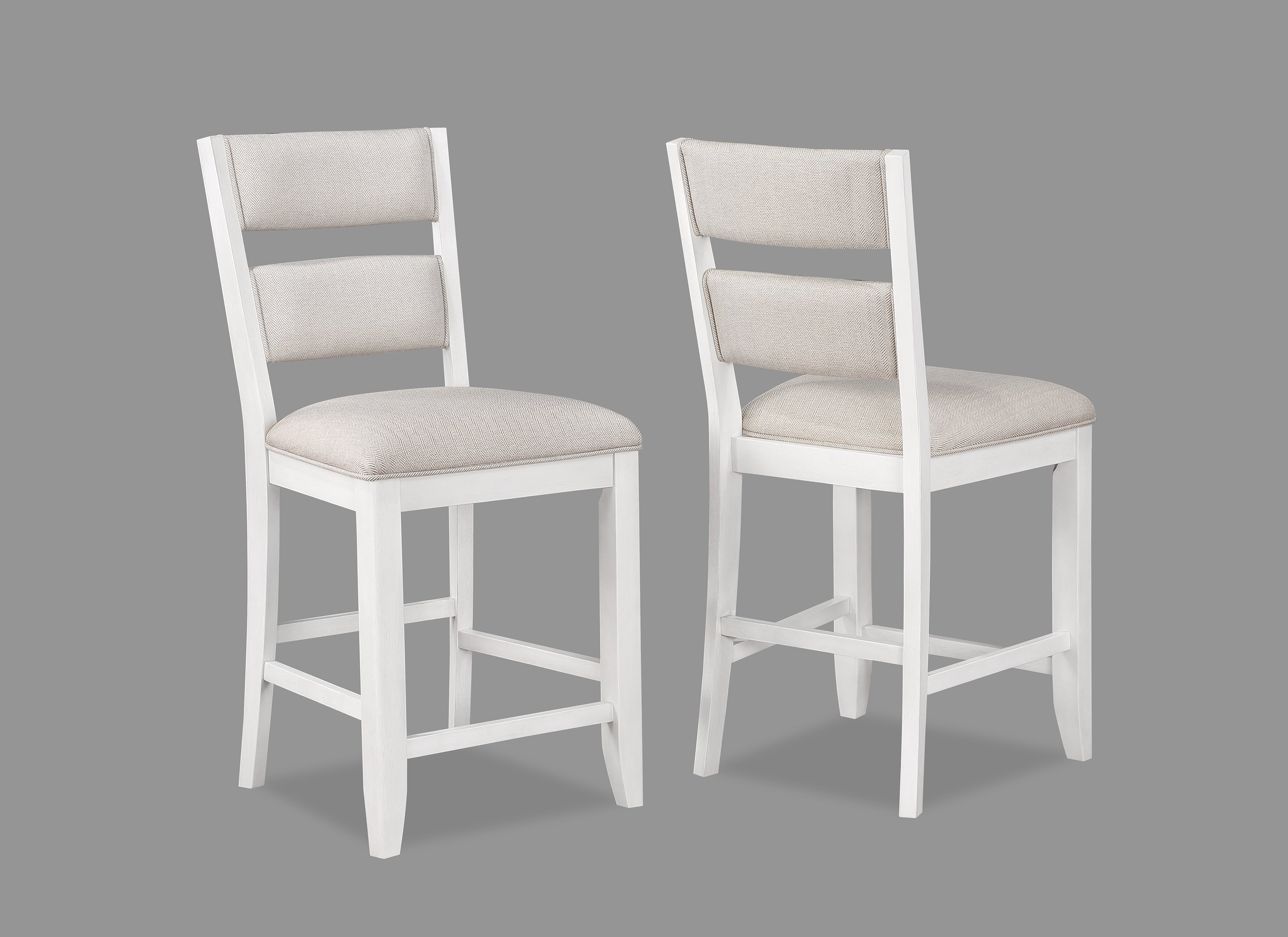 Wendy White Counter Height Set - SET | 2717T-4060-TOP | 2717T-4060-BASE | 2717S-24(2) - Bien Home Furniture & Electronics