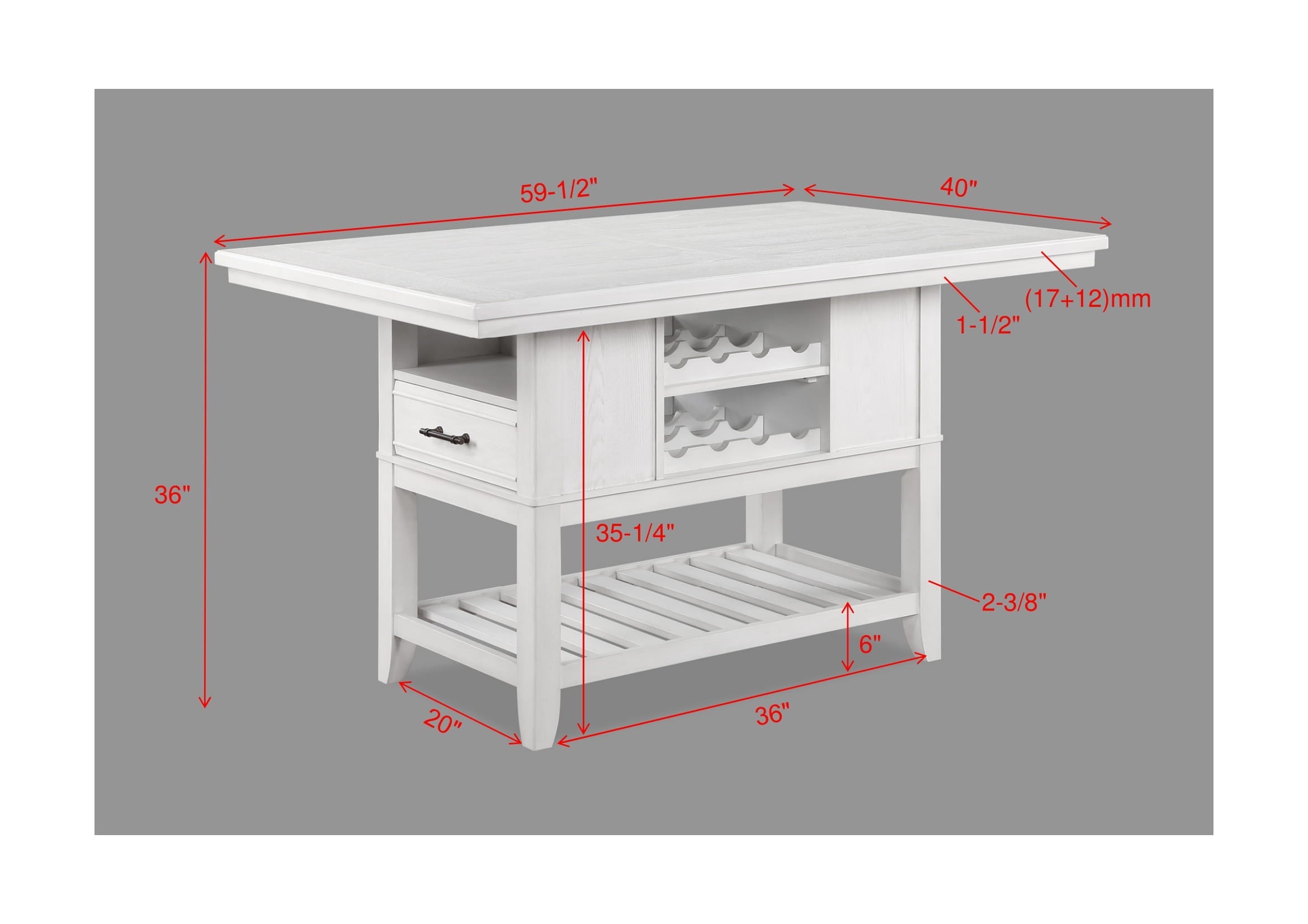 Wendy White Counter Height Set - SET | 2717T-4060-TOP | 2717T-4060-BASE | 2717S-24(2) - Bien Home Furniture & Electronics
