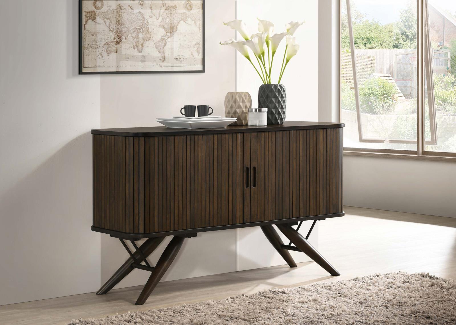 Wes 2-Door Rectangular Server Dark Walnut - 115275 - Bien Home Furniture & Electronics