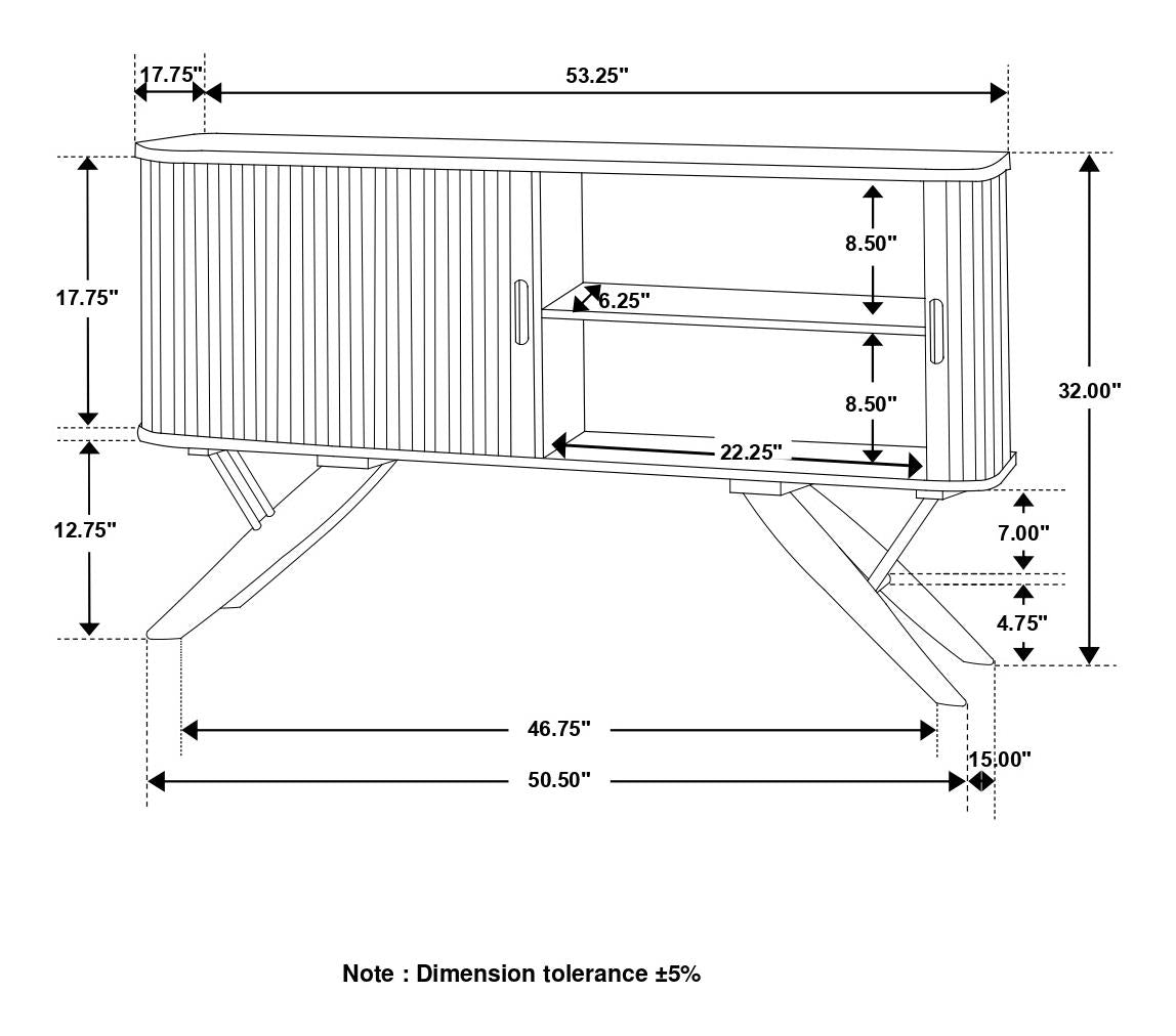Wes 2-Door Rectangular Server Dark Walnut - 115275 - Bien Home Furniture & Electronics