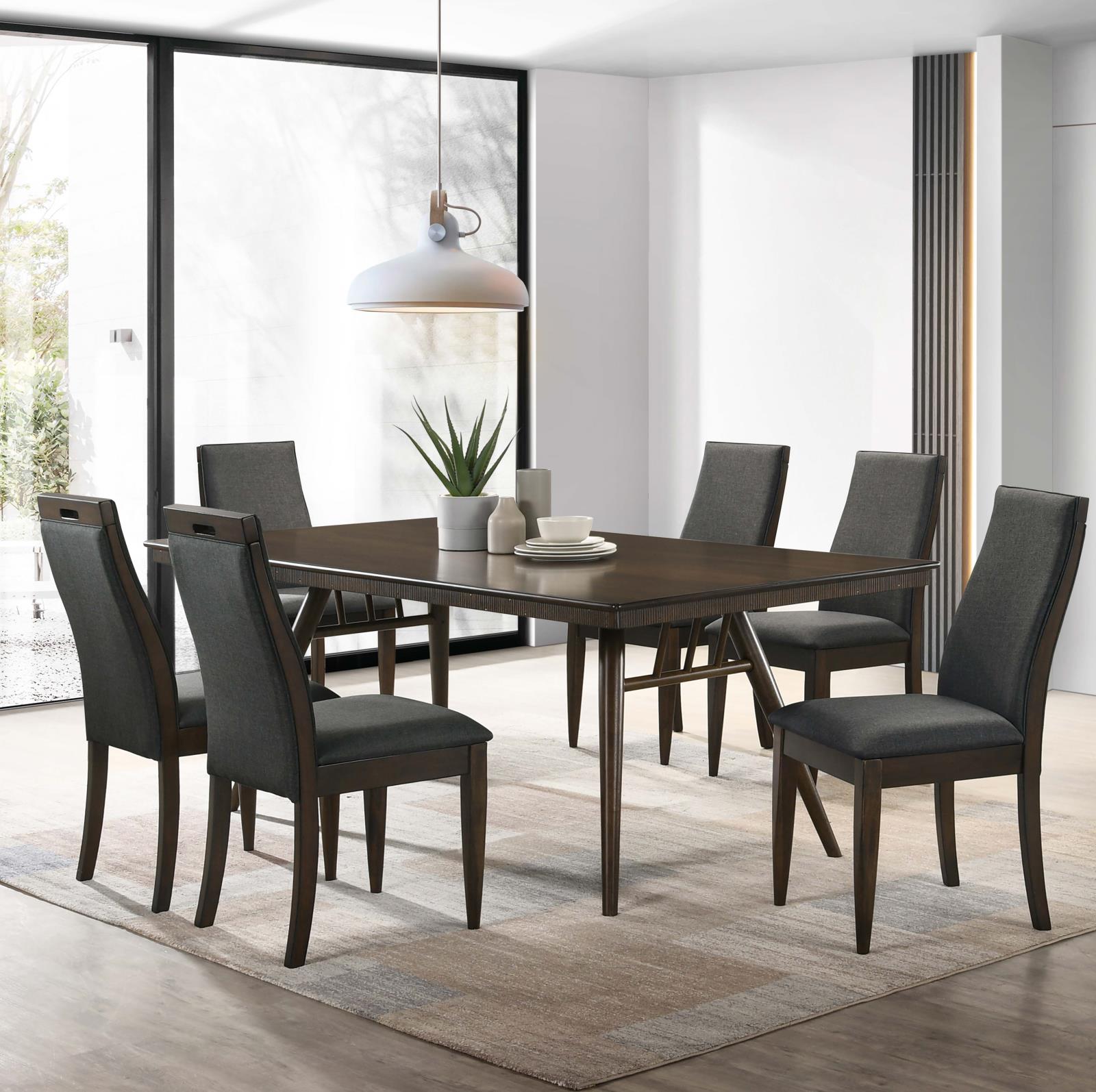 Wes 5-Piece Rectangular Dining Set Gray/Dark Walnut - 115271-S5 - Bien Home Furniture & Electronics