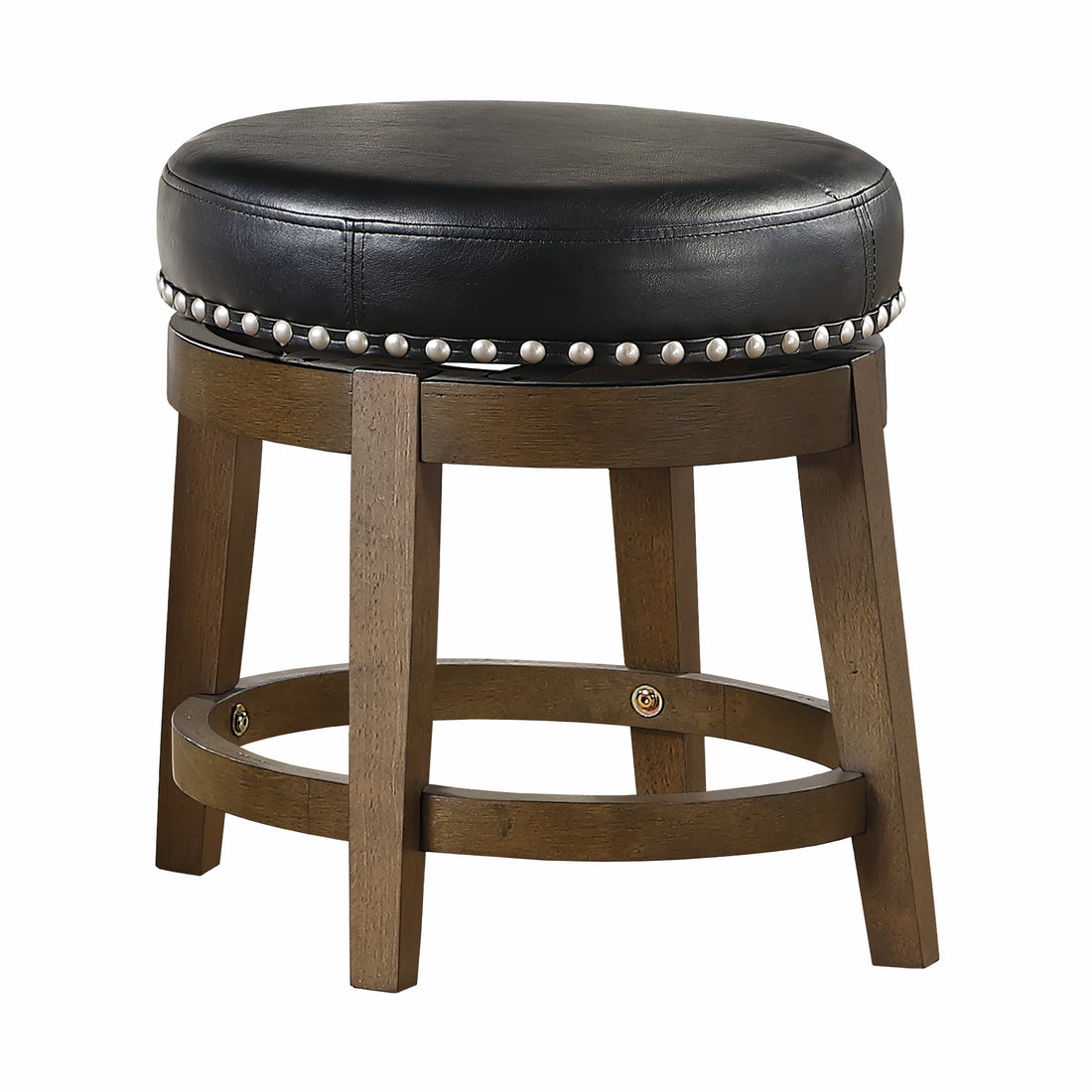 Westby Black/Brown Round Swivel Stool, Black, Set of 2 - 5681BLK-18 - Bien Home Furniture &amp; Electronics
