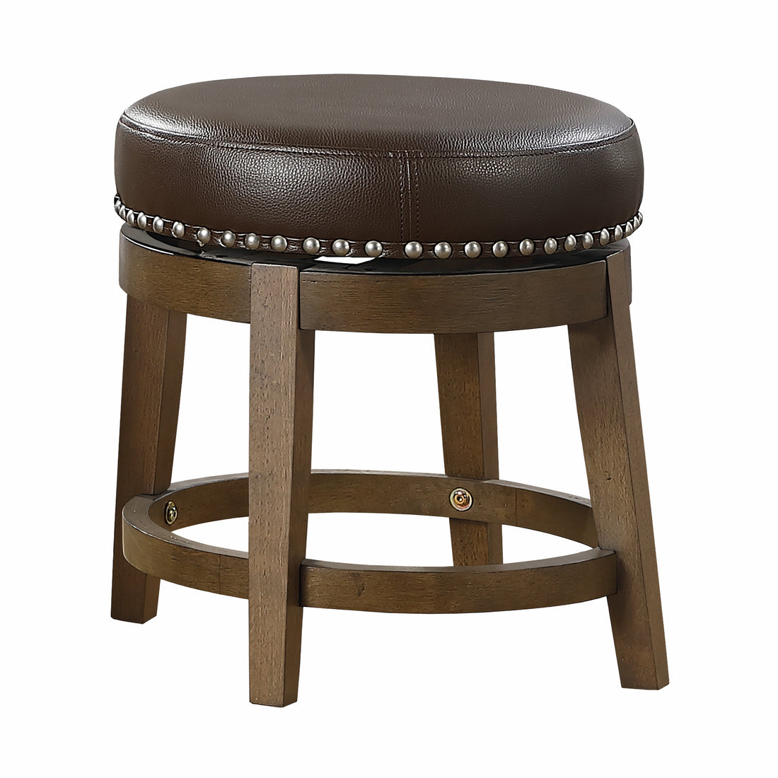 Westby Brown/Brown Round Swivel Stool, Brown, Set of 2 - 5681BRW-18 - Bien Home Furniture &amp; Electronics