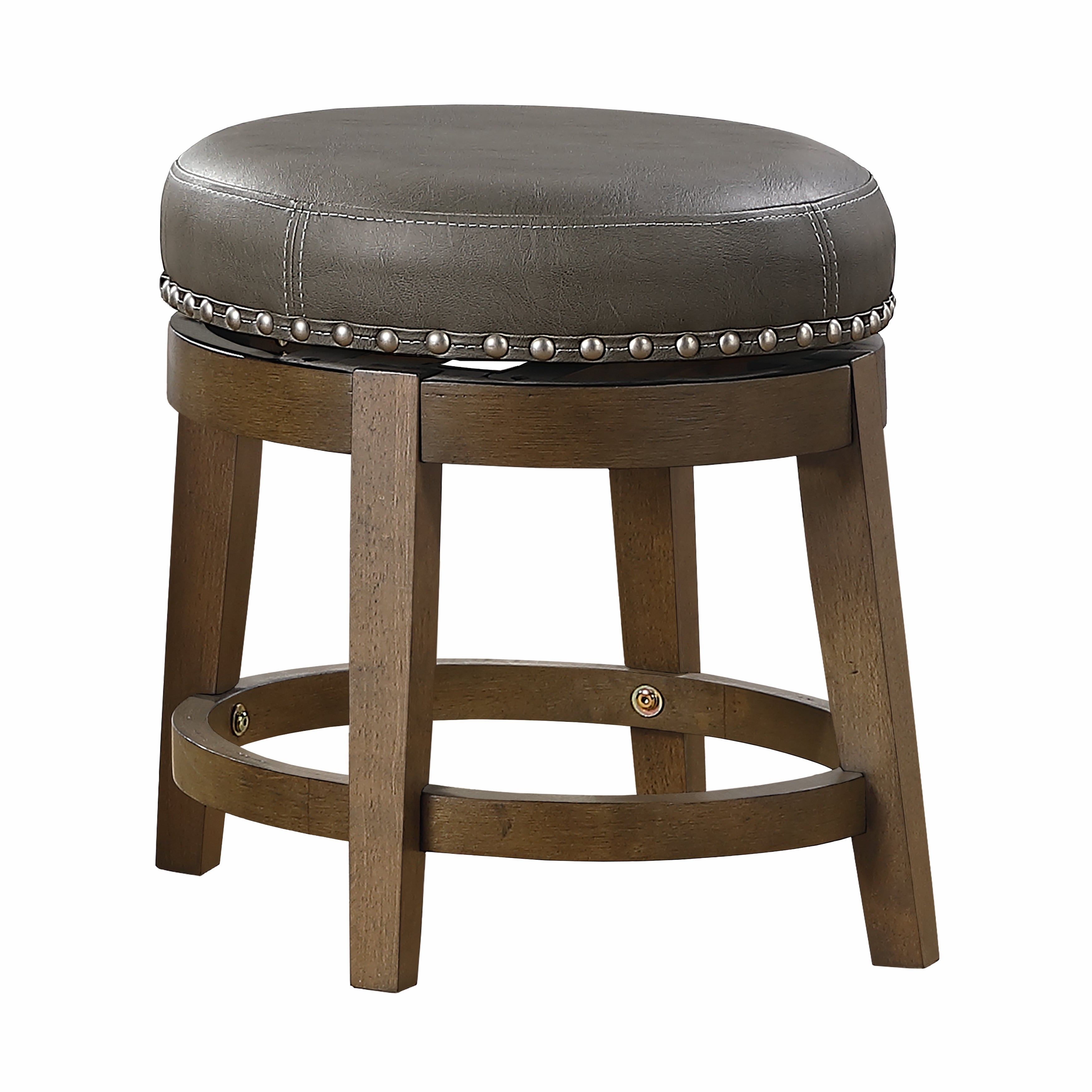 Westby Gray/Brown Round Swivel Stool, Gray, Set of 2 - 5681GRY-18 - Bien Home Furniture & Electronics