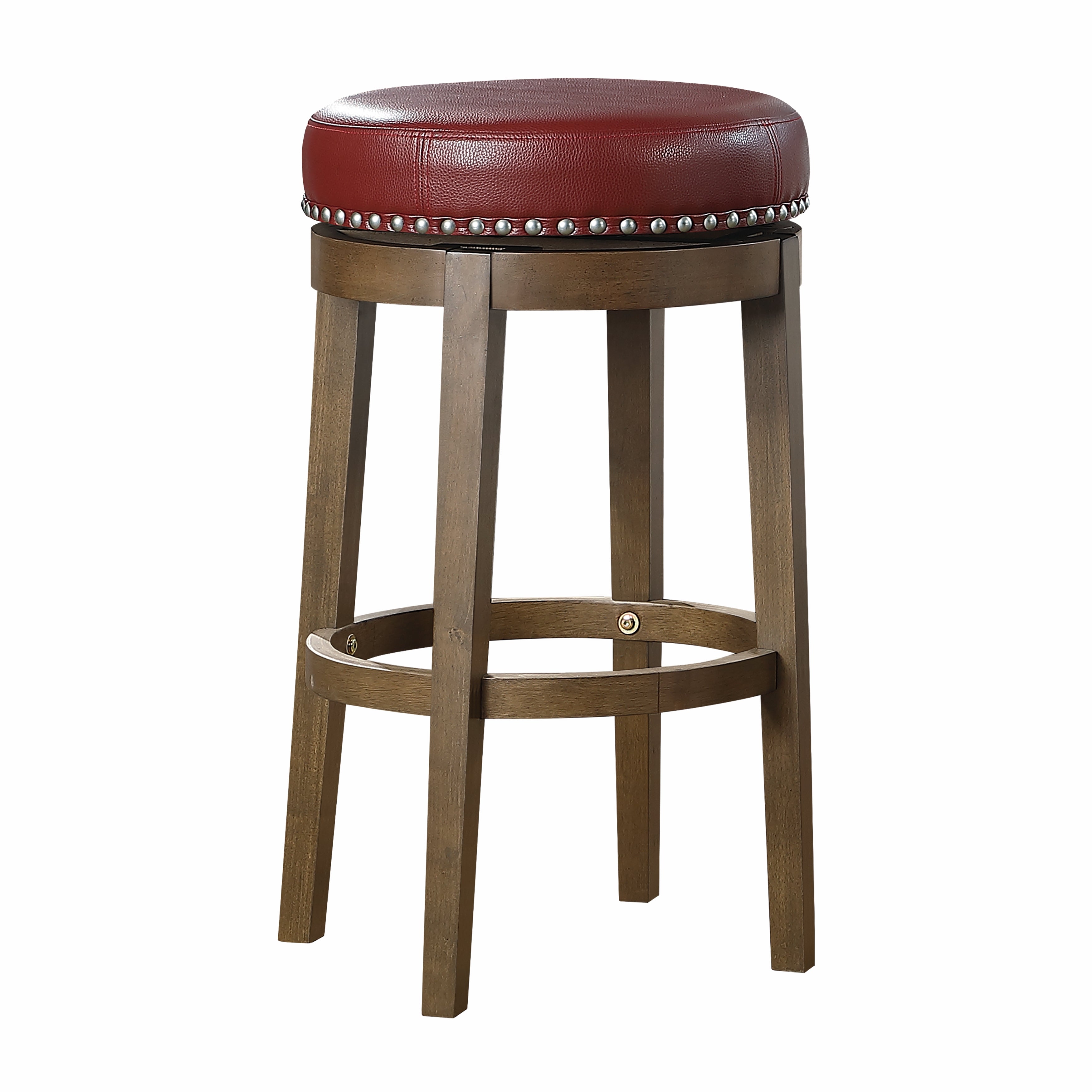 Westby Red/Brown Round Swivel Pub Height Stool, Red, Set of 2 - 5681RED-29 - Bien Home Furniture &amp; Electronics