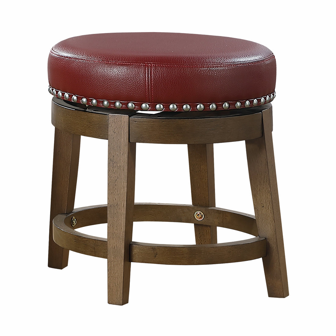 Westby Red/Brown Round Swivel Stool, Red, Set of 2 - 5681RED-18 - Bien Home Furniture &amp; Electronics