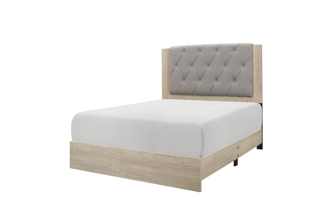 Whiting Natural Upholstered Panel Bedroom Set - SET | 1524K-1EK | 1524-4 | 1524-9 - Bien Home Furniture &amp; Electronics