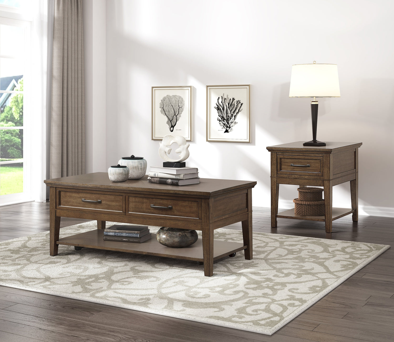 Whitley Walnut Cocktail Table - 3620-30 - Bien Home Furniture & Electronics