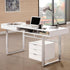 Whitman Glossy White 4-Drawer Writing Desk - 800897 - Bien Home Furniture & Electronics