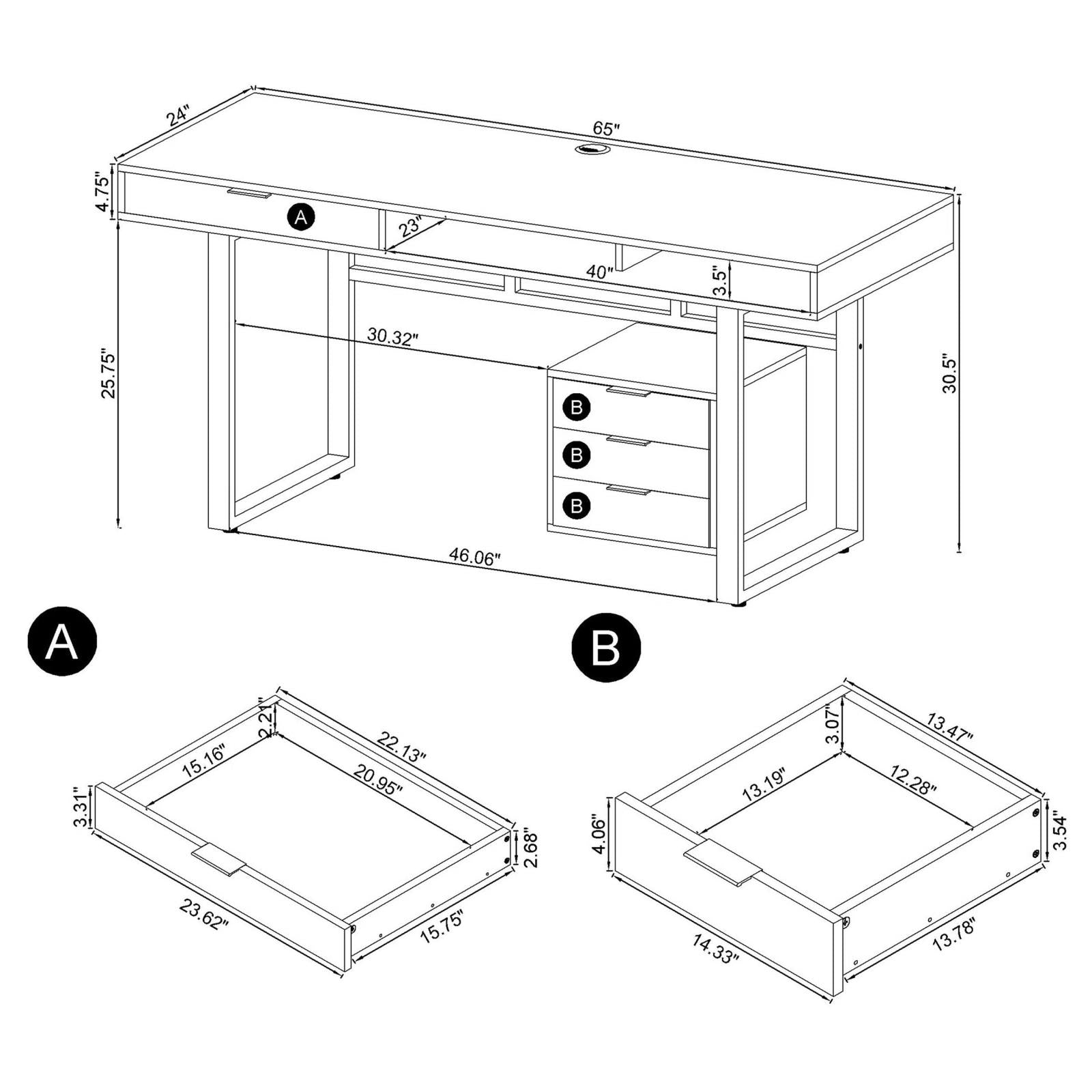 Whitman Weathered Gray 4-Drawer Writing Desk - 801897 - Bien Home Furniture &amp; Electronics