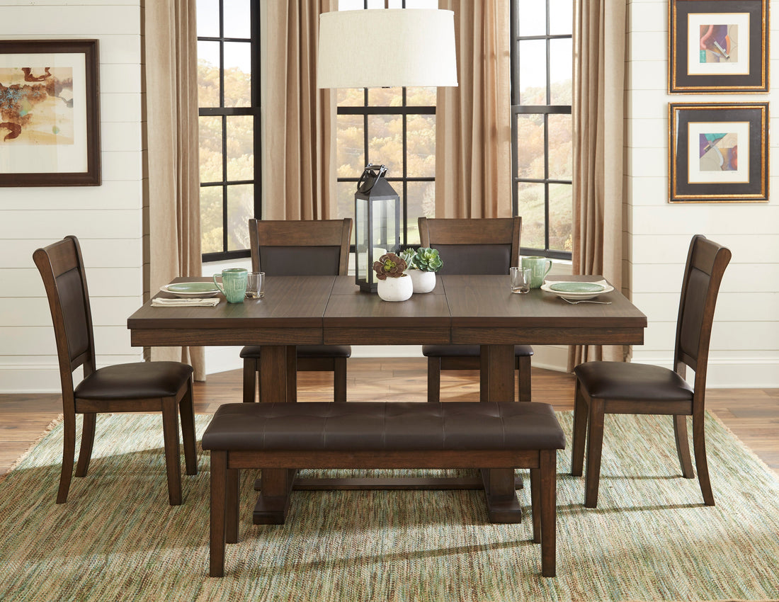 Wieland Rustic Brown Extendable Dining Table - 5614-72 - Bien Home Furniture &amp; Electronics