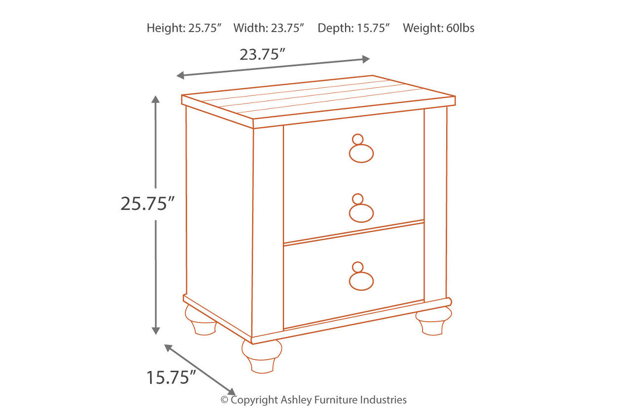 Willowton Two-tone Nightstand - B267-92 - Bien Home Furniture & Electronics