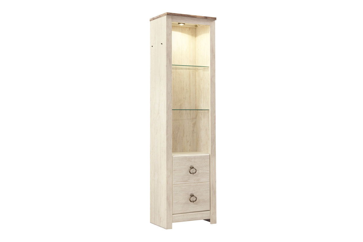 Willowton Whitewash 4-Piece Entertainment Center - SET | W267-24(2) | W267-27 | W267-68 - Bien Home Furniture & Electronics
