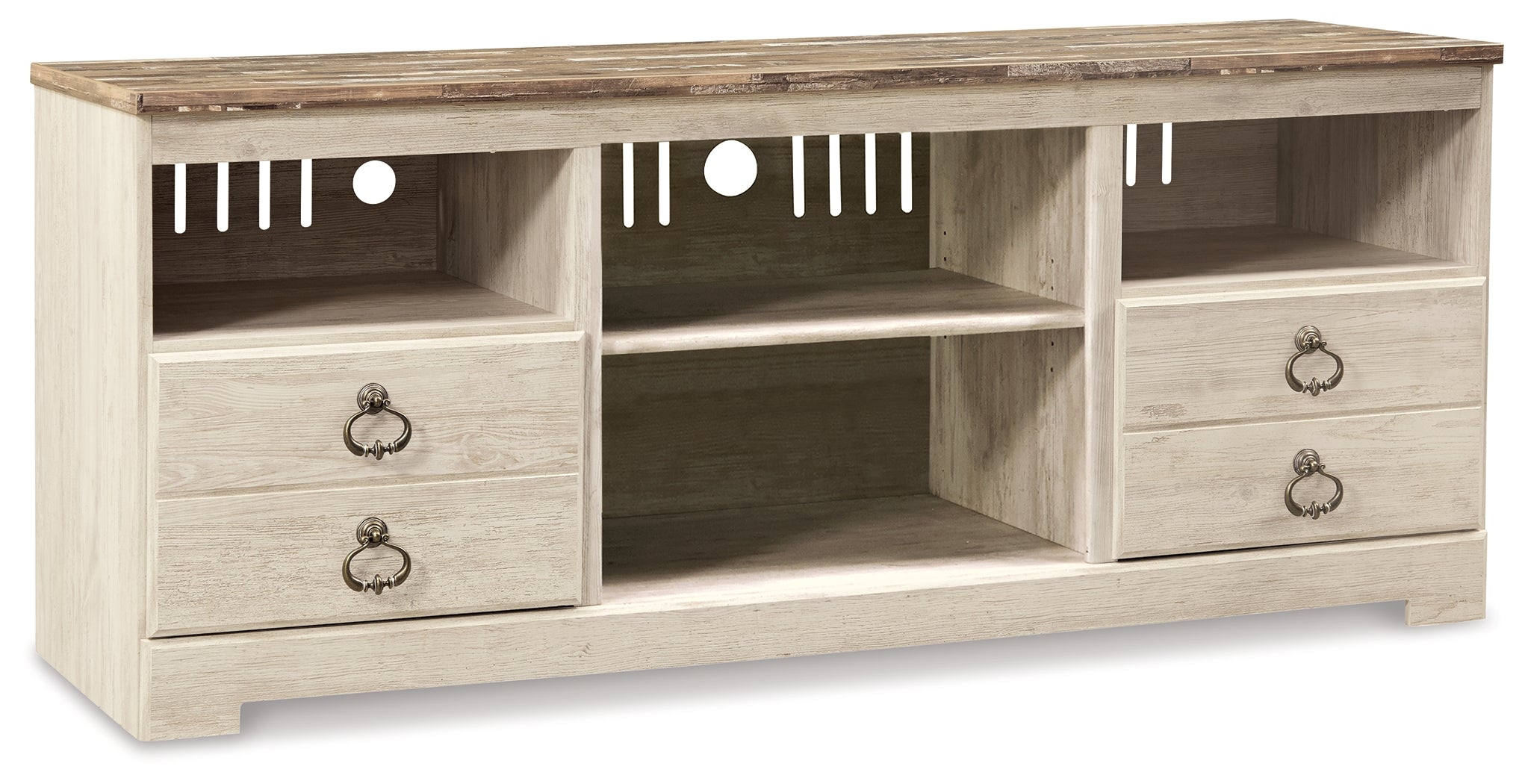 Willowton Whitewash 64" TV Stand - W267-68 - Bien Home Furniture & Electronics