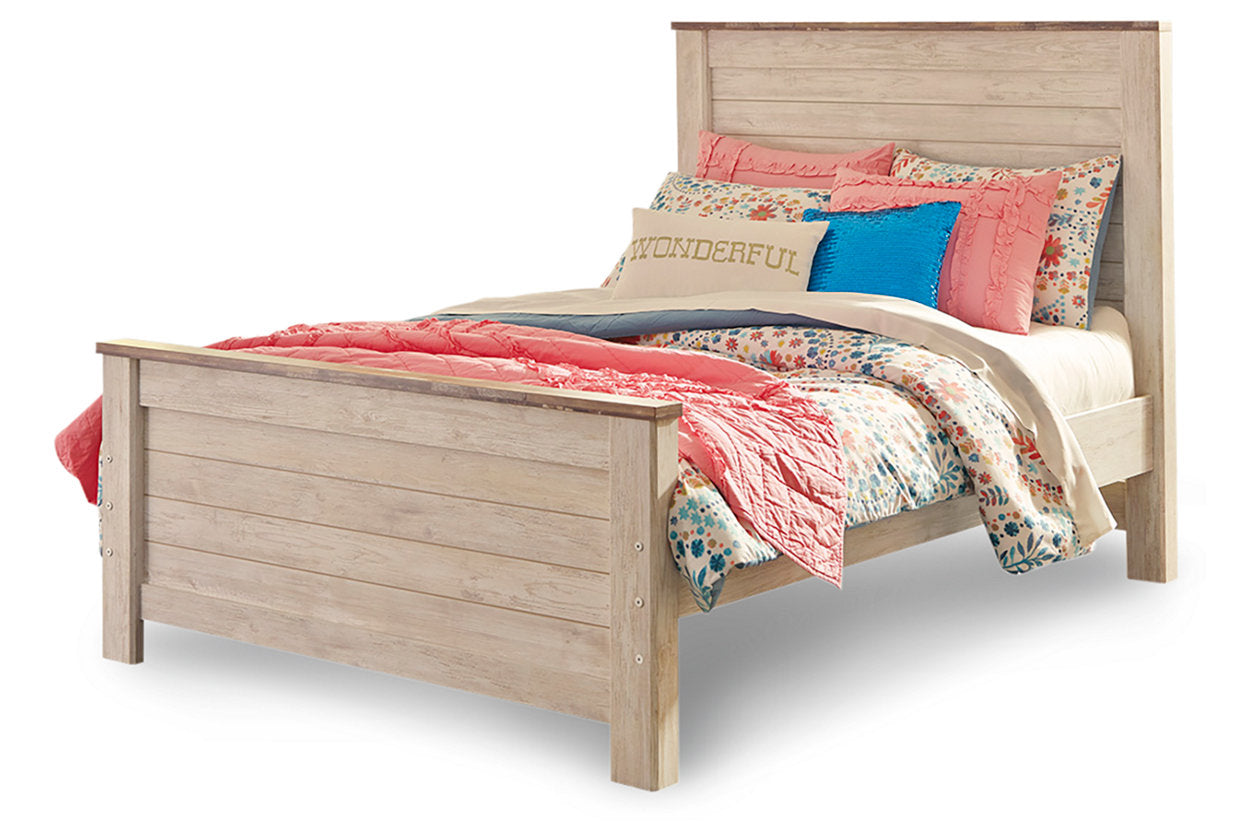 Willowton Whitewash Full Panel Bed - SET | B267-84 | B267-86 | B267-87 - Bien Home Furniture & Electronics