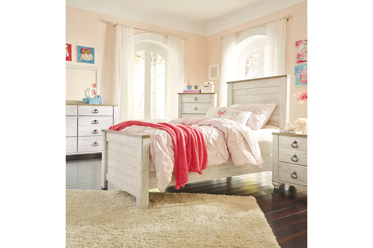 Willowton Whitewash Full Panel Bed - SET | B267-84 | B267-86 | B267-87 - Bien Home Furniture & Electronics
