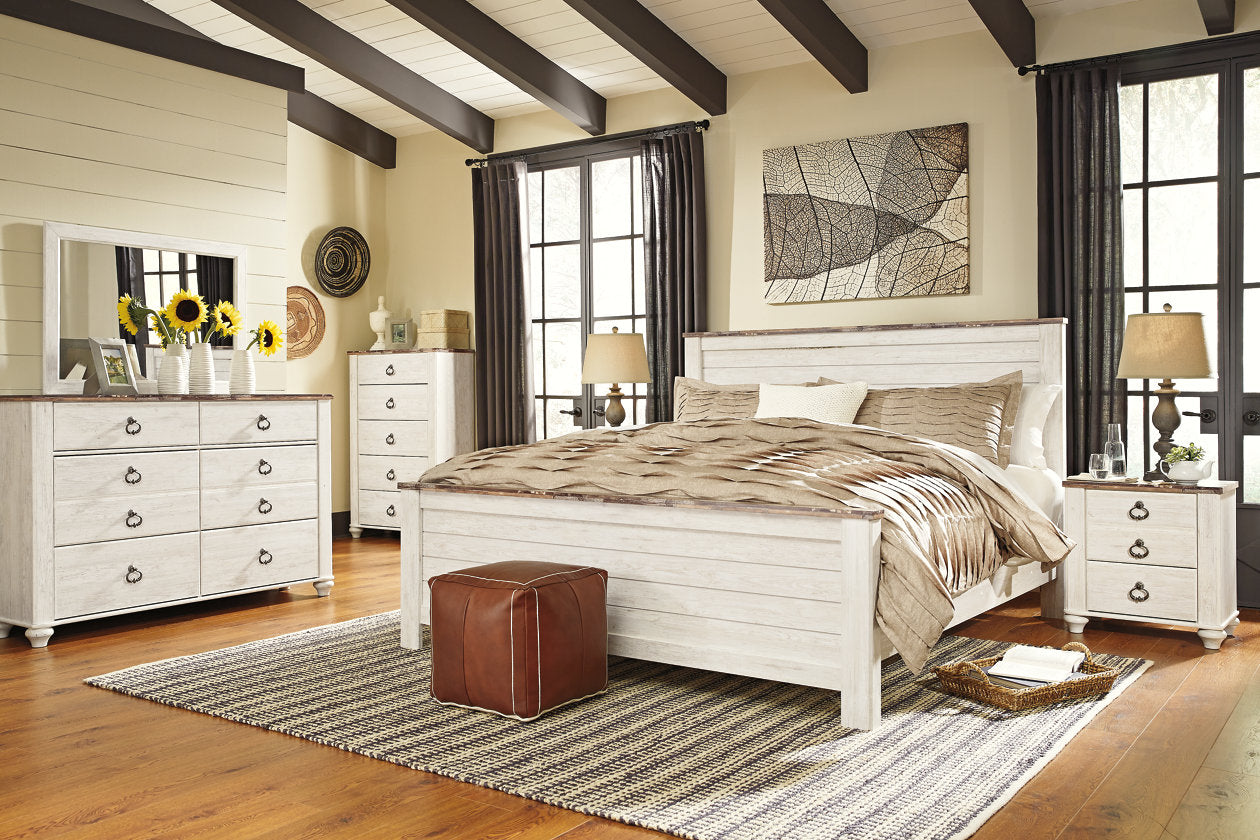 Willowton Whitewash King/California King Panel Headboard - B267-58 - Bien Home Furniture & Electronics