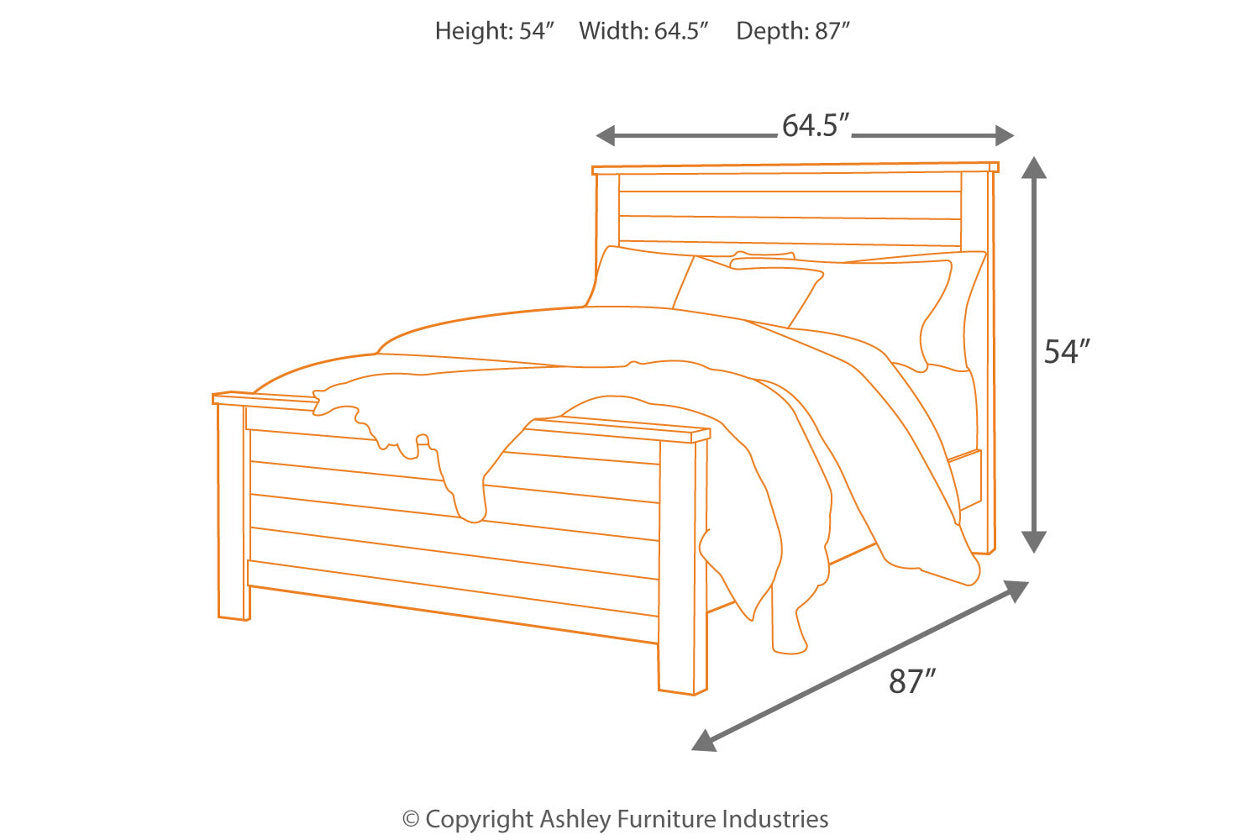 Willowton Whitewash Queen Panel Bed - SET | B267-54 | B267-57 | B267-98 - Bien Home Furniture & Electronics