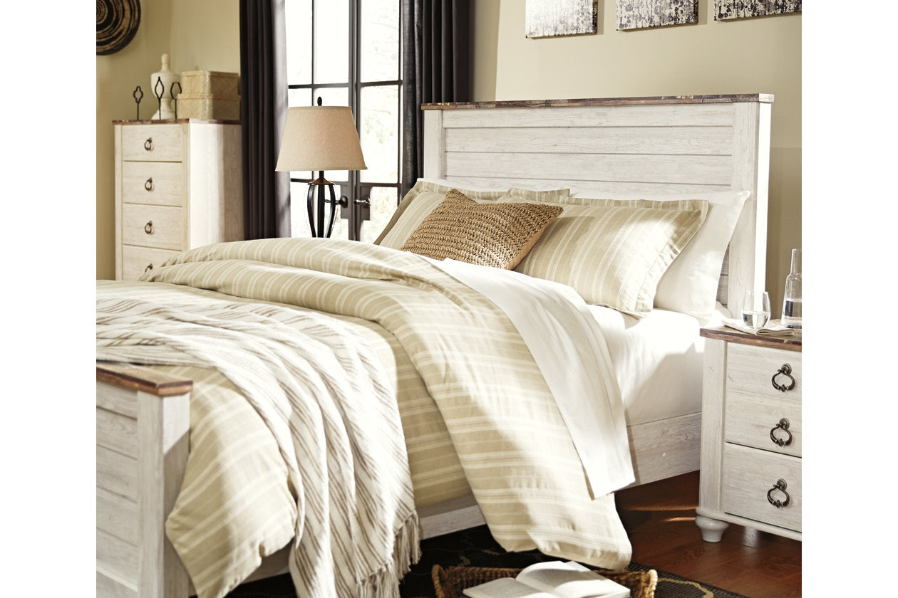Willowton Whitewash Queen Panel Headboard - B267-57 - Bien Home Furniture & Electronics