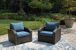 Windglow Blue/Brown Outdoor Lounge Chair with Cushion - P340-820 - Bien Home Furniture & Electronics