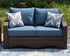 Windglow Blue/Brown Outdoor Loveseat with Cushion - P340-835 - Bien Home Furniture & Electronics