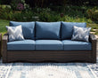 Windglow Blue/Brown Outdoor Sofa with Cushion - P340-838 - Bien Home Furniture & Electronics