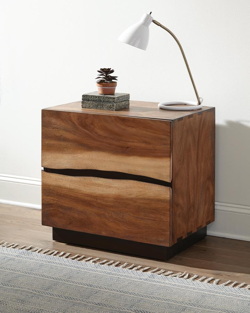 Winslow 2-Drawer Nightstand Smokey Walnut/Coffee Bean - 223252 - Bien Home Furniture & Electronics