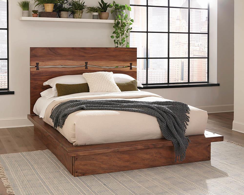 Winslow Queen Bed Smokey Walnut/Coffee Bean - 223250Q - Bien Home Furniture &amp; Electronics