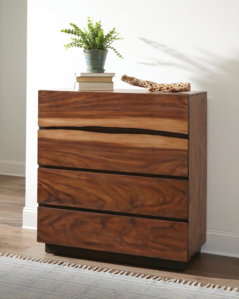 Winslow Smokey Walnut/Coffee Bean 4-Drawer Chest - 223255 - Bien Home Furniture & Electronics