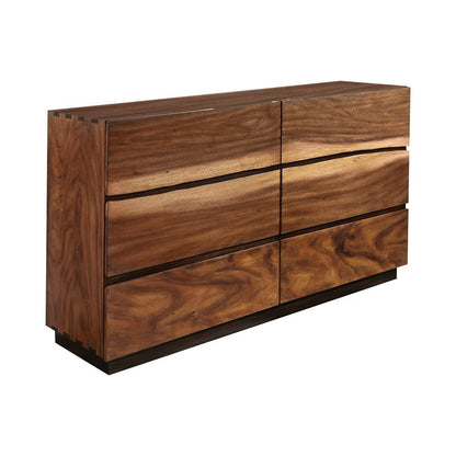 Winslow Smokey Walnut/Coffee Bean 6-Drawer Dresser - 223253 - Bien Home Furniture &amp; Electronics